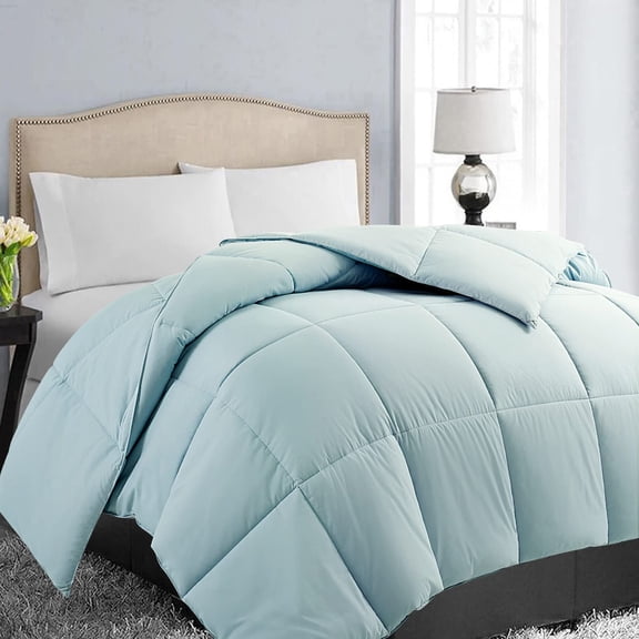 Aqua Queen Size Down Alternative Quilted Duvet