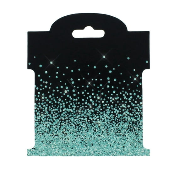 Aqua Rhinestone Crusted Hair-Bow Display Cards Small -50 Cards