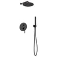 thumbnail image 1 of Aqua Rondo Matte Black Shower Set, 12" Rain Shower and Handheld, 1 of 1