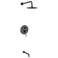 thumbnail image 1 of Aqua Rondo Matte Black Shower Set With 8" Rain Shower and Tub Filler, 1 of 1