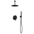 thumbnail image 1 of Aqua Rondo Matte Black Shower Set With Ceiling Mount 12" Rain Shower and Handhel, 1 of 1