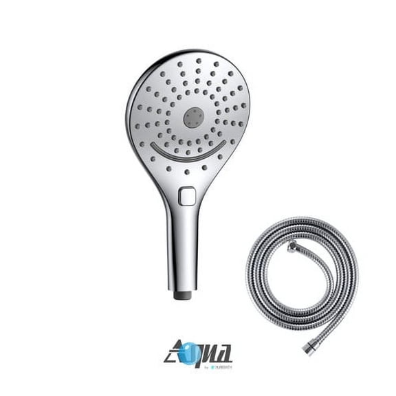 Kube Bath Aqua Rondo 6'' Multifunction Handheld with Flexible Hose