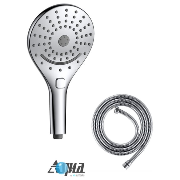 Kube Bath Aqua Rondo 6'' Multifunction Handheld with Flexible Hose