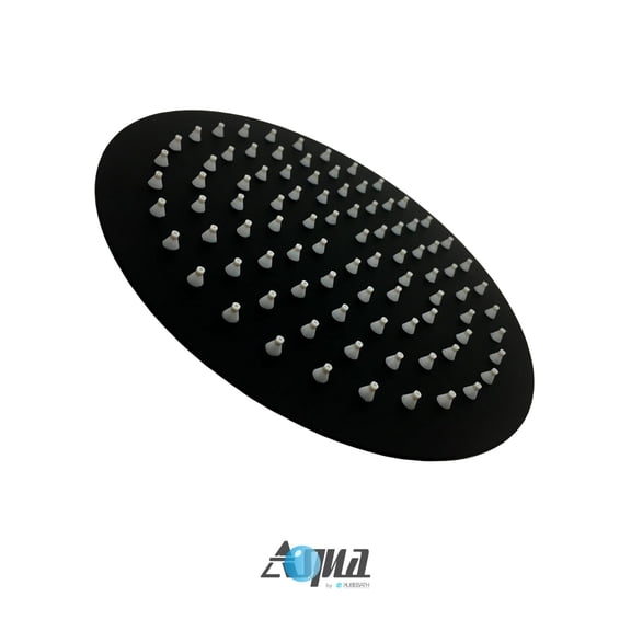 Aqua Rondo by KubeBath Matte Black 8" Super Slim Round Shower Head