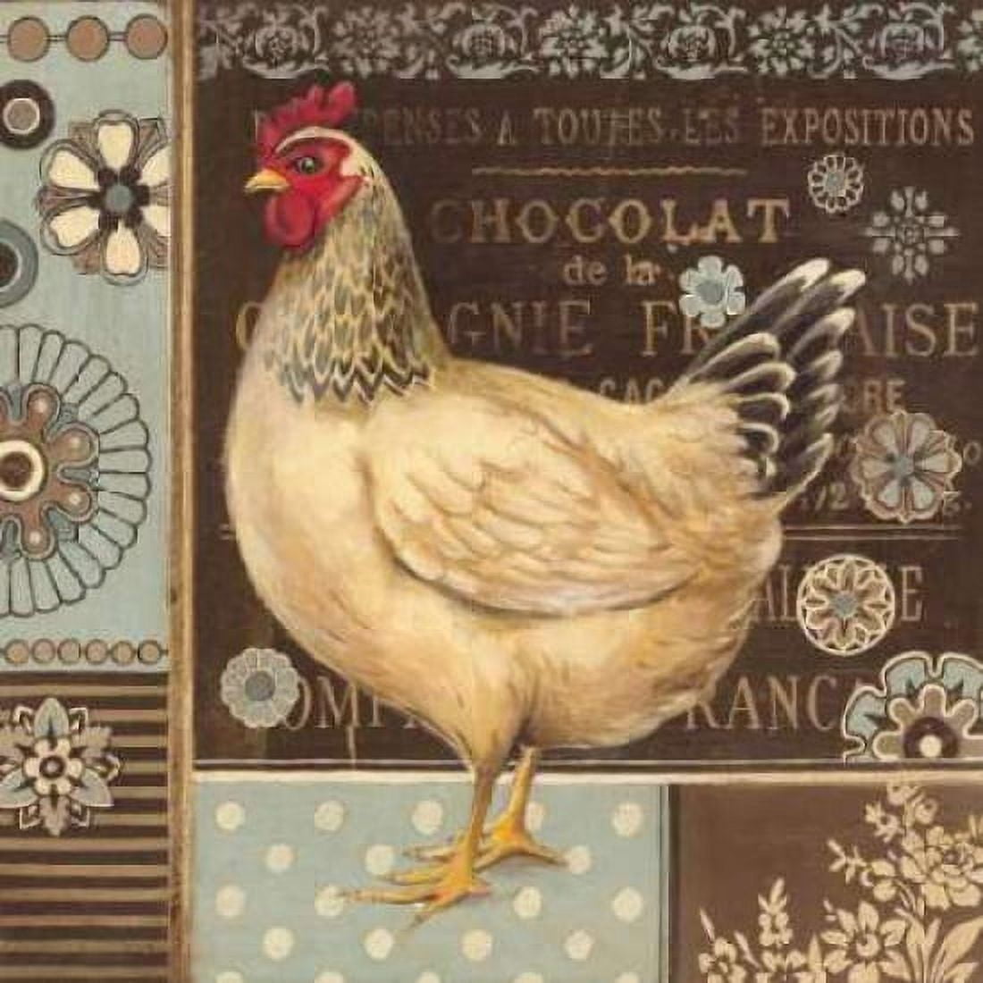 Aqua Rooster II Canvas Art - Kimberly Poloson (24 x 24)