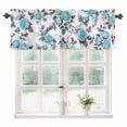 thumbnail image 1 of Aqua Rose Kitchen Valances for Windows 60x18 Inch Kitchen Curtains Valances Rod Pocket Rustic Romantic Botanical Floral Vines Art Bathroom Window Valances for Window Treatment Decor, 1 of 6