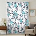 thumbnail image 1 of Aqua Rose Sheer Curtains 72 Inches Long, Rustic Romantic Botanical Floral Vines Art Light Filering Curtains, Breathable Simi Curtain Privacy Drapes for Living Room Bedroom Window Treatment, 1 of 9