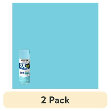 (2 pack) Aqua, Rust-Oleum American Accents 2X Ultra Cover Satin Spray Paint- 12 oz
