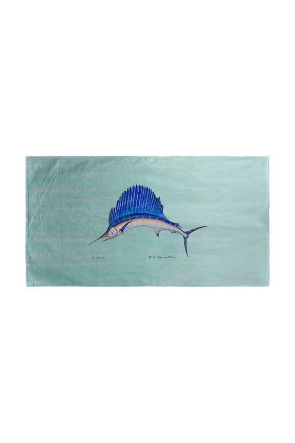 Aqua Sailfish Beach Towel