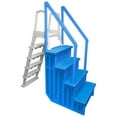 thumbnail image 1 of Aqua Select Blue Anti-Slip Pool Steps with Blue Steps and White Outside Flip-up Safety Ladder, 48-54"H, 1 of 6
