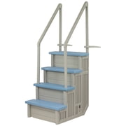Aqua Select Cloud Gray Anti-Slip In-Pool Steps with Tranquil Blue Steps for Above Ground Pools 48-54 H