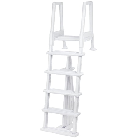Aqua Select Heavy Duty Resin In-Pool Ladder w/ Entrapment Barrier for Above Ground Pools