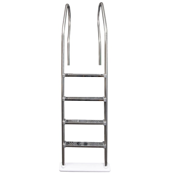 Aqua Select Hi-Rise Reverse Bend Stainless Steel In-Pool Ladder with Steel Steps