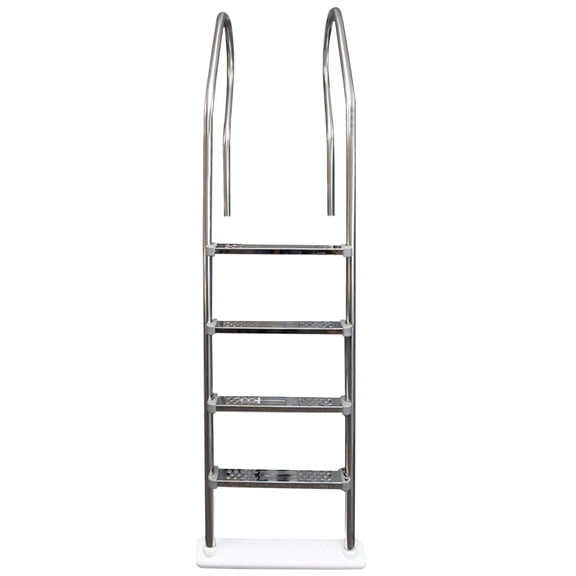 Aqua Select Hi-Rise Reverse Bend Stainless Steel In-Pool Ladder with Steel Steps