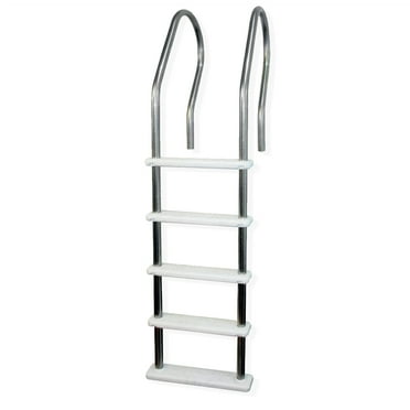 Aqua Select Hi-Rise Reverse Bend Stainless Steel in-Pool Ladder with Resin Steps