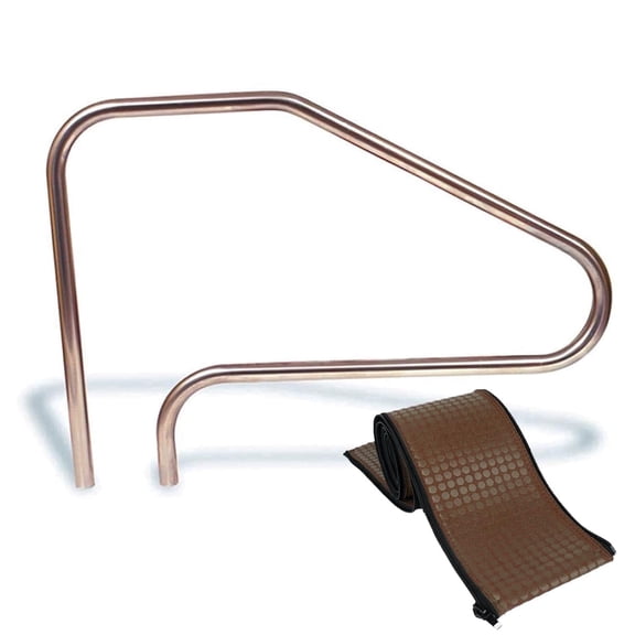 Aqua Select Stainless Steel 50" Handrail with 4' Brown Rail Runner
