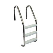 Aqua Select Stainless Steel Inground Swimming Pool 3 Step Ladder with Plastic Steps