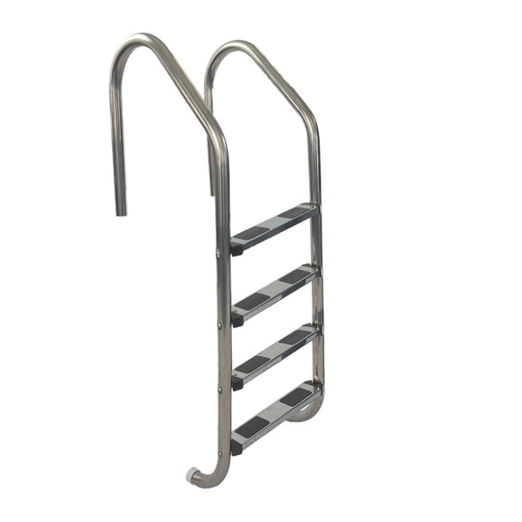 Aqua Select Stainless Steel Inground Swimming Pool 4 Step Ladder with Stainless Steel Steps