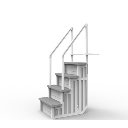 Aqua Select White Anti-Slip In-Pool Steps with Gray Steps for Above Ground Pools 48-54" H