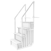 Aqua Select White Anti-Slip In-Pool Steps with White Steps for Above Ground Pools 48-54 H
