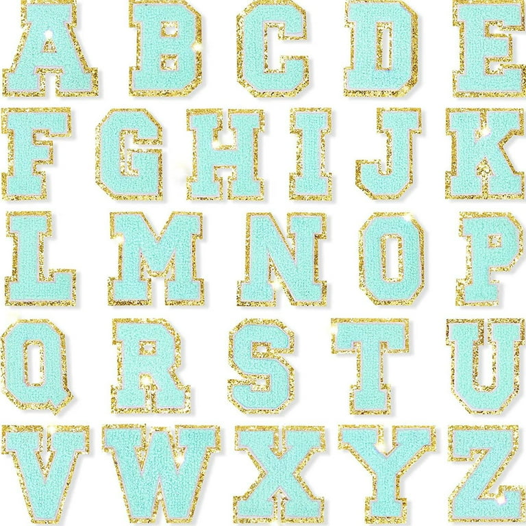 Aqua Self Adhesive Chenille Letters Patches Walmart