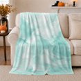 thumbnail image 1 of Aqua Shell and Wave Line Pattern with Soft Sand Texture, Calm Coastal Motif for Beach Lovers, Housewarming Gift, Soft Flannel Blanket for Beach House and Guest Room, Coastal Home Decor, 1 of 9