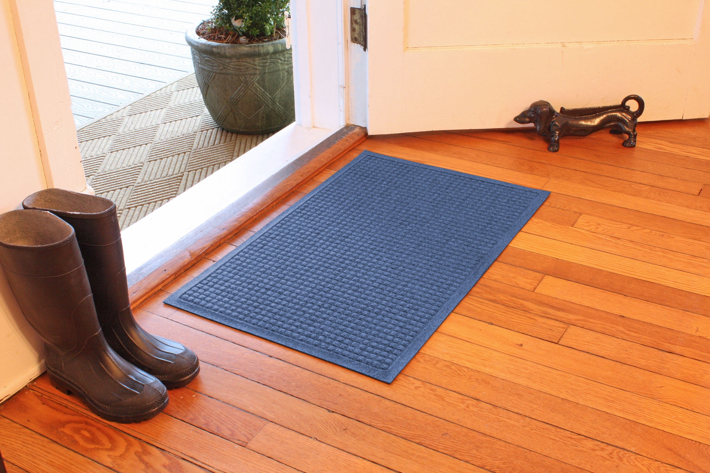 Aqua Shield Squares Doormat, Navy, 2'x3'