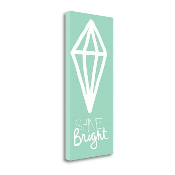 Tangletown Art, 36 x 16 "Aqua Shine Bright " by Linda Woods, Gallery Wrap Canvas