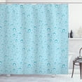 thumbnail image 1 of Aqua Shower Curtain, Big Small Water Rain Drops Liquidity Oceanic Pelagic Naval Seafaring Maritime Image, Fabric Bathroom Set with Hooks, 69W X 70L Inches, Light Blue, by Ambesonne, 1 of 2