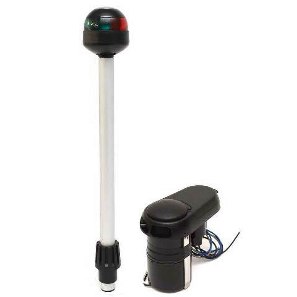 Aqua Signal Marine Navigation Accessory BiColor Boat Bow Pole Light W/ Horn Base, 12V, 10W