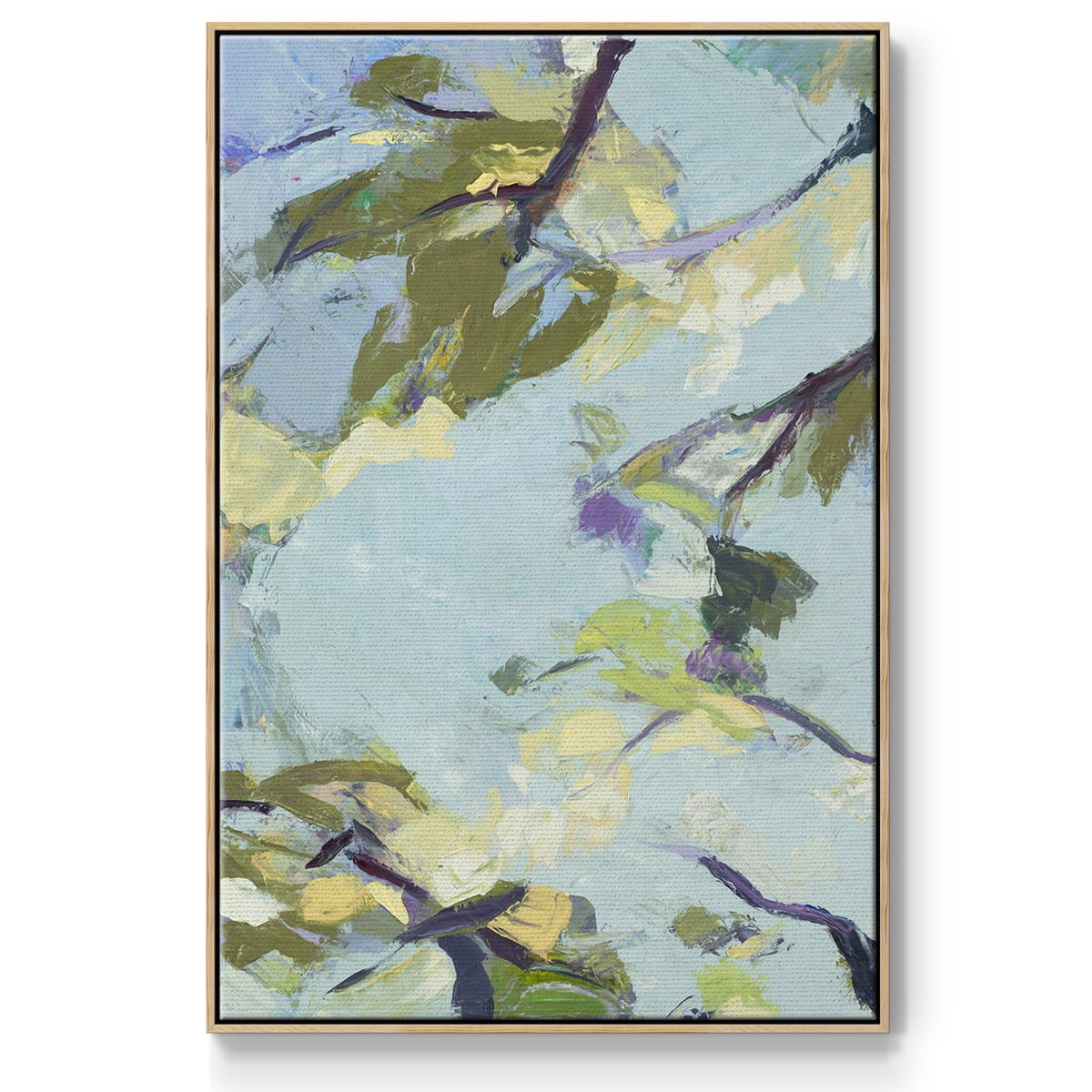 Aqua Sky Framed Premium Gallery Wrapped Canvas - Ready to Hang - 17 x 25 - Natural Wood Floating Frame