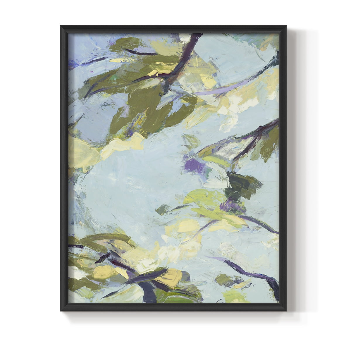 Aqua Sky Framed Print in Black Solid Wood Framed Print No Nail Hanging