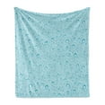 thumbnail image 1 of Aqua Soft Flannel Fleece Throw Blanket, Big Small Water Rain Drops Liquidity Oceanic Pelagic Naval Seafaring Maritime Image, Cozy Plush for Indoor and Outdoor Use, 50" x 60", Pale Blue, by Ambesonne, 1 of 5