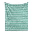 thumbnail image 1 of Aqua Soft Flannel Fleece Throw Blanket, Continuous Ocean Blue Inspired Rectangular Geometrical Tile Seem Image, Cozy Plush for Indoor and Outdoor Use, 60" x 80", Turquoise and Pale Blue, by Ambesonne, 1 of 5