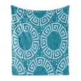 thumbnail image 1 of Aqua Soft Flannel Fleece Throw Blanket, Greek Meander Mosaic Pattern Classical Geometrical Ornament Architecture, Cozy Plush for Indoor and Outdoor Use, 50" x 60", Blue Green White, by Ambesonne, 1 of 5