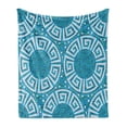 thumbnail image 1 of Aqua Soft Flannel Fleece Throw Blanket, Greek Meander Mosaic Pattern Classical Geometrical Ornament Architecture, Cozy Plush for Indoor and Outdoor Use, 50" x 70", Blue Green White, by Ambesonne, 1 of 5