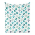 thumbnail image 1 of Aqua Soft Flannel Fleece Throw Blanket, Hand Painted Style Round Shapes Pattern in Different Pastel Colors Abstract Design, Cozy Plush for Indoor and Outdoor Use, 50" x 60", Multicolor, by Ambesonne, 1 of 5