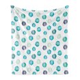 thumbnail image 1 of Aqua Soft Flannel Fleece Throw Blanket, Hand Painted Style Round Shapes Pattern in Different Pastel Colors Abstract Design, Cozy Plush for Indoor and Outdoor Use, 50" x 70", Multicolor, by Ambesonne, 1 of 5