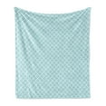 thumbnail image 1 of Aqua Soft Flannel Fleece Throw Blanket, Ocean Themed Pattern Swirled Waves Seascape in Oviform Maritime Surfing Design, Cozy Plush for Indoor and Outdoor Use, 70" x 90", Pale Blue White, by Ambesonne, 1 of 5