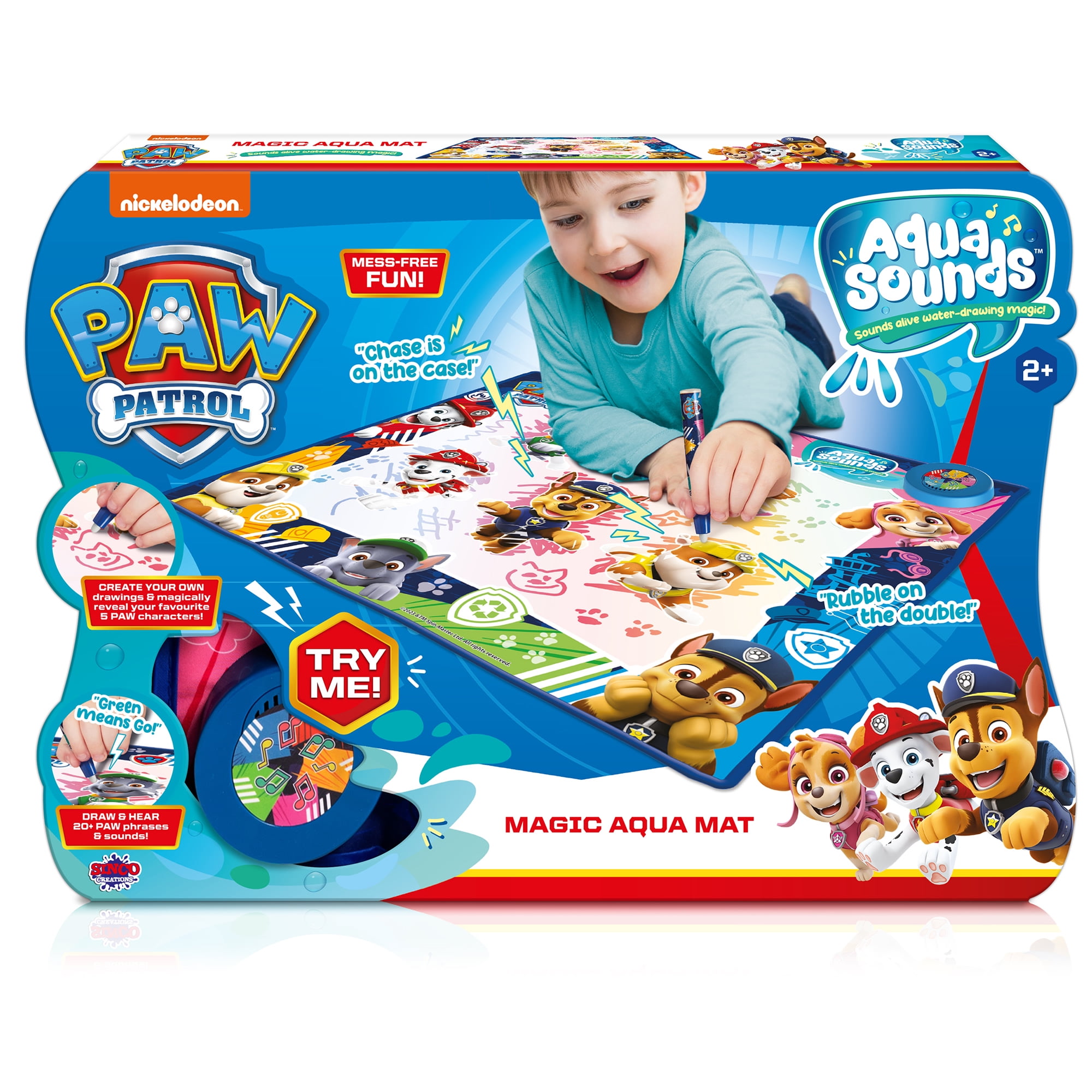 Aqua Sounds Magic Mat: Paw Patrol - Water Drawing, Character & Scene Reveal, Makes Sounds While You Scribble, Chunky Water Pen, Toddlers Kids Ages 2+