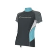 thumbnail image 1 of Aqua Sphere Amy Grey/Teal Womens Short Sleeve Rashguard Shirt Size Large, 1 of 2