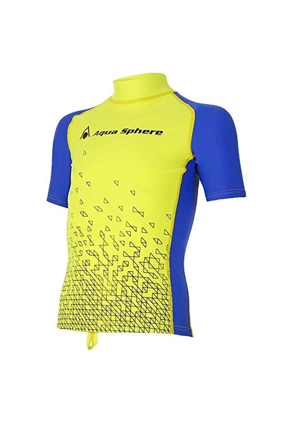 Bix Boys Green/Blue Short Sleeve Rash Guard Shirt Size 8Y