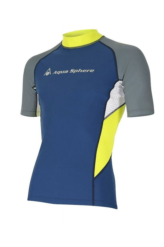 Blaze Mens Blue/Grey Short Sleeve Rash Guard Shirt Size Small