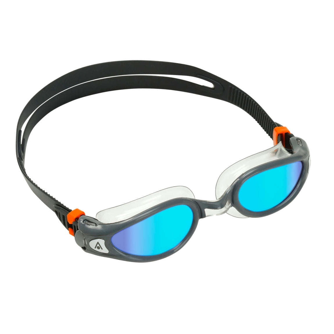 Aqua Sphere Kaiman EXO Blue Titanium Mirror Swim Goggles, Grey/Transparent, 192830