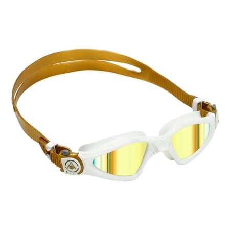 Aqua Sphere Kayenne Gold Titanium Mirror Compact Fit Swim Goggles, White/Gold