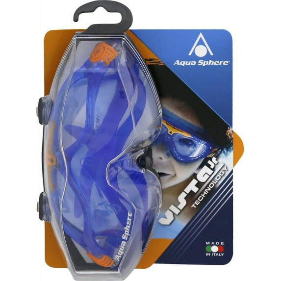 aqua sphere vista junior swim mask with clear lens, lightblue/orange