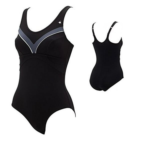 Aqua Sphere Women's Elegance Swimsuits (Black/Dark Gray, 38 B)