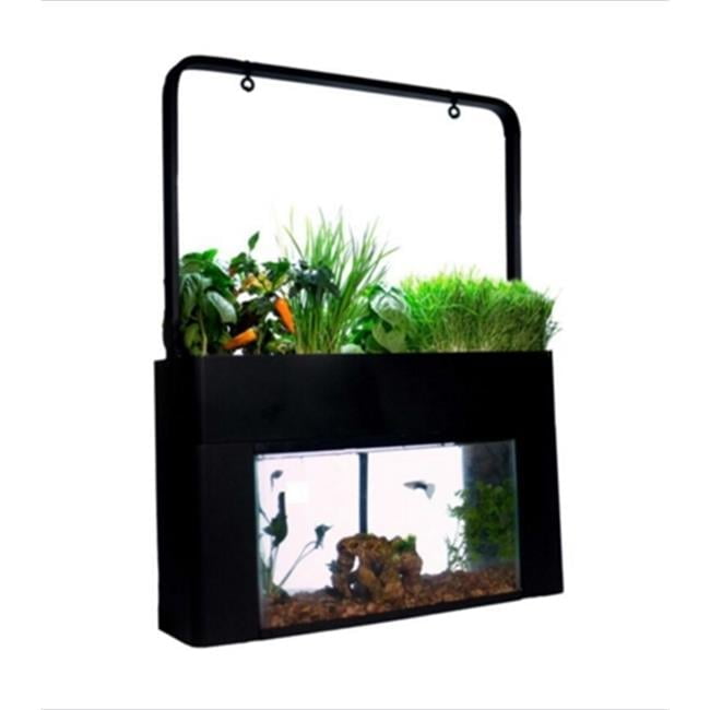 Black Plastic Self-Cleaning Desktop Aquaponics Aquarium Kit