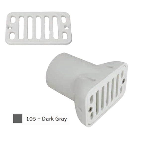 Aqua Star 2 x 4 in. Gutter Deck Drain - Dark Gray