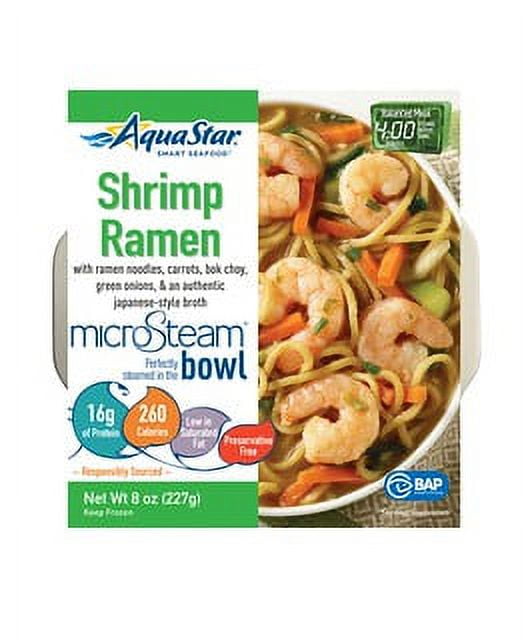 Aqua Star Frozen MicroSteam Shrimp Ramen Seafood Bowl (8oz, 6 Count